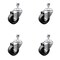 Service Caster 3.5 Inch SS Phenolic Wheel Swivel 1/2 Inch Threaded Stem Caster Set SCC-SSTS20S3514-PHS-121315-4 - alternate 1